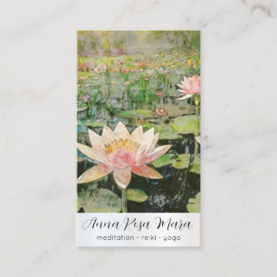 Tarjeta De Visita *~* Art QR Lotus Water Lily FlowersAP67