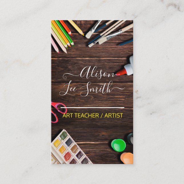 Tarjeta De Visita Art teacher, Artist, Hand Made (Anverso)