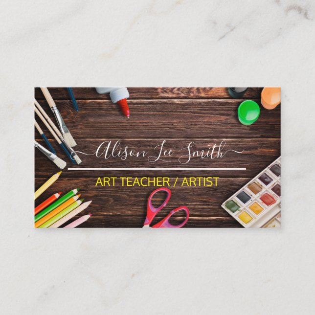Tarjeta De Visita Art teacher, Artist, Hand Made (Anverso)