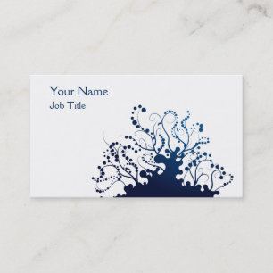 Tarjeta De Visita Arte abstracto #3 del azul marino y blanco del