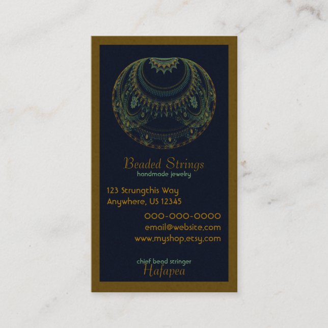 Tarjeta De Visita Arte abstracto artístico (Anverso)