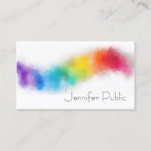 Tarjeta De Visita Arte abstracto colores arcoíris moderno elegante d