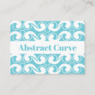Tarjeta De Visita Arte abstracto curvo azul blanco deco