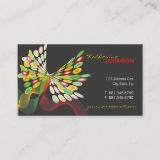 Tarjeta De Visita Arte abstracto de la mosca moderna retra de la
