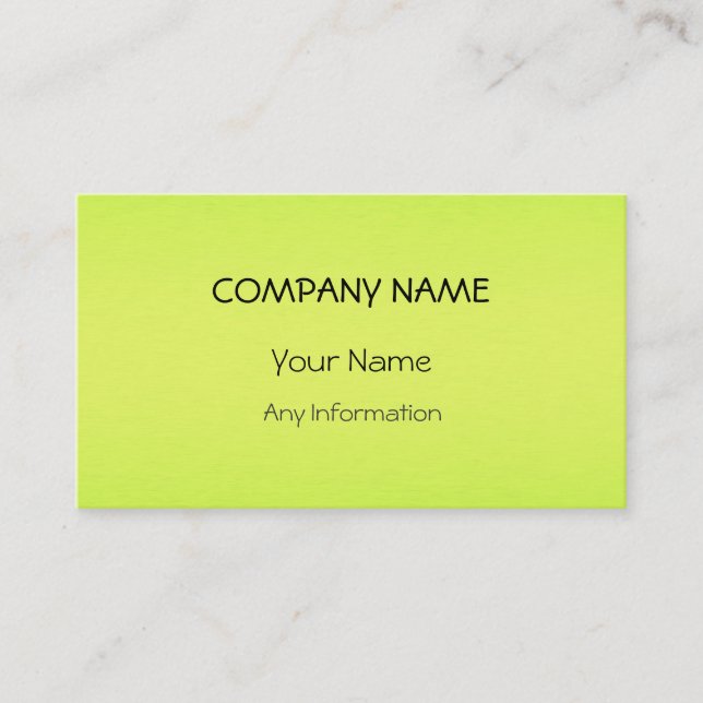 Tarjeta De Visita Arte abstracto de Lime Green (Anverso)