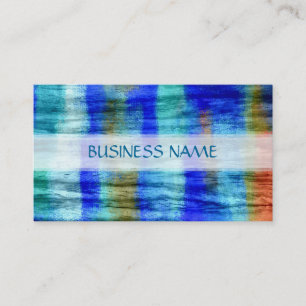 Tarjeta De Visita Arte abstracto de madera azul retro vintage