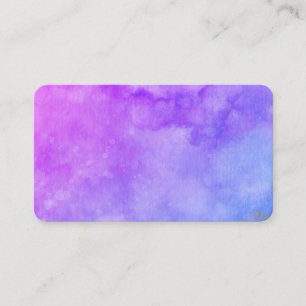 Tarjeta De Visita arte abstracto de manchas de color azul y púrpura