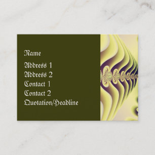 Tarjeta De Visita Arte abstracto de simetría fractal verde lima