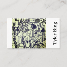 Tarjeta De Visita Arte abstracto distintivo, "vogue" en verde pálido