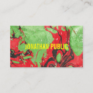 Tarjeta De Visita Arte abstracto moderno elegante rojo verde
