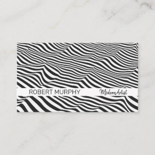 Tarjeta De Visita Arte abstracto   Onda de franjas
