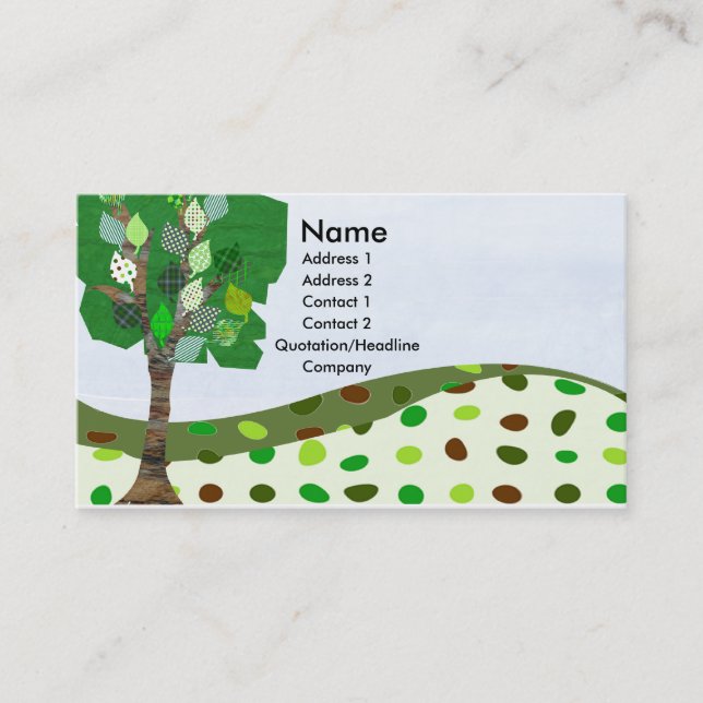 Tarjeta De Visita Arte acolchado Digitaces geométrico del paisaje (Anverso)
