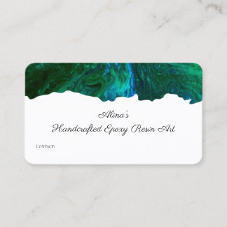 Tarjeta De Visita Arte acuático azul y verde