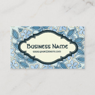 Tarjeta De Visita Arte Antiguo Floral Flores de Vinca Estilo Moderni
