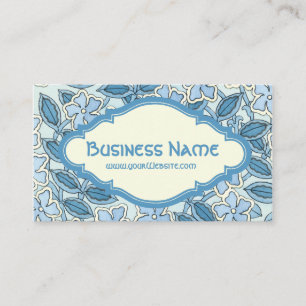 Tarjeta De Visita Arte Antiguo Floral Nouveau Flores de Vinca