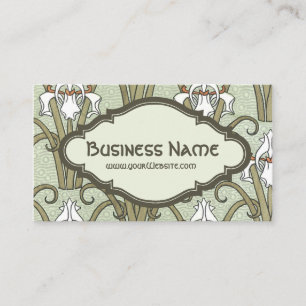 Tarjeta De Visita Arte Antiguo Floral Nueva Irises Flor Patrón