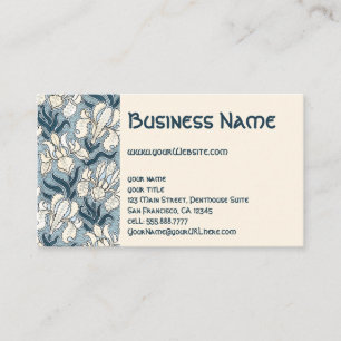 Tarjeta De Visita Arte Antiguo Floral Nueva Irises Flor Patrón