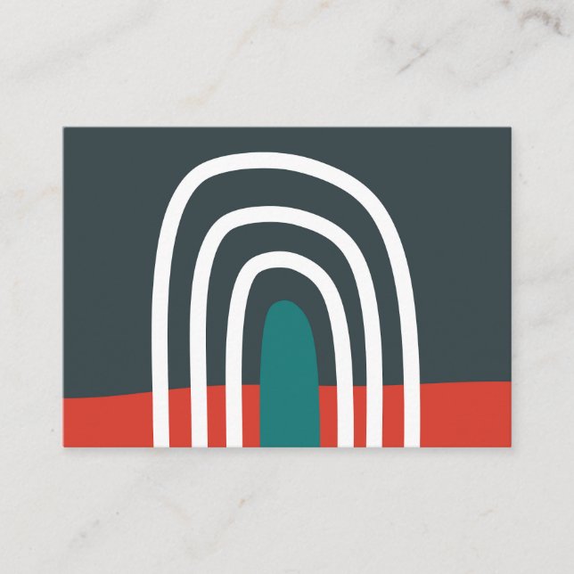 Tarjeta De Visita Arte arco iris dibujado a mano en Boho (Anverso)