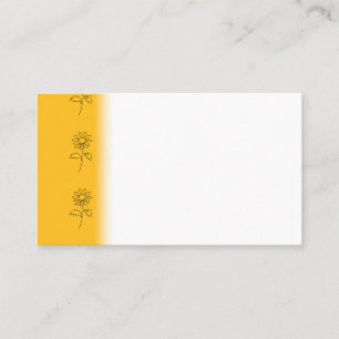 Tarjeta De Visita Arte artístico de línea continua de girasol abst