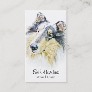 Tarjeta De Visita Arte áspero hermoso del perro del collie