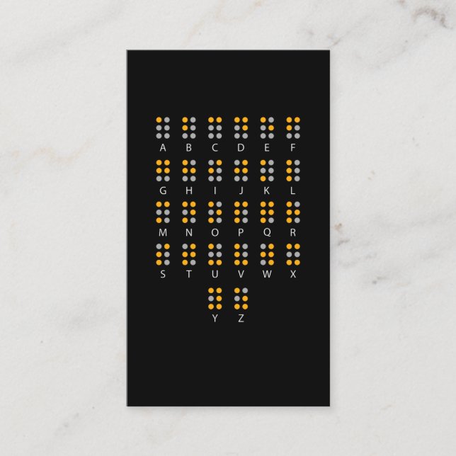 Tarjeta De Visita Arte ciego en Braille Alphabet (Anverso)