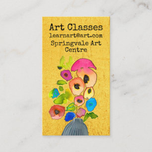 Tarjeta De Visita Arte Clases de artista de negocios florales