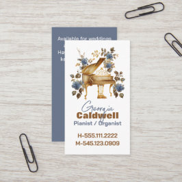 Tarjeta De Visita Arte de acuarela pianista de bonito