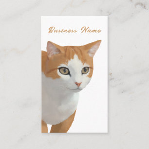 Tarjeta De Visita Arte de adorable gato naranja