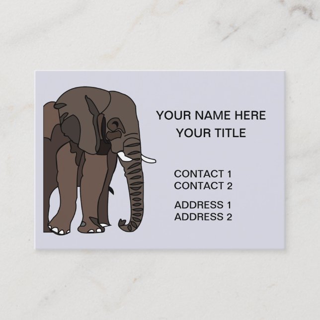 Tarjeta De Visita Arte de Animal Elefante (Anverso)