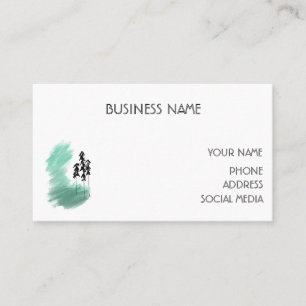Tarjeta De Visita arte de árbol verde escandinavo simple moderno men