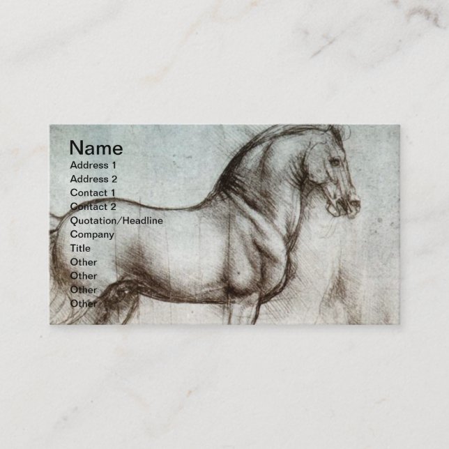 Tarjeta De Visita Arte de caballos de época (Anverso)