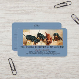 Tarjeta De Visita Arte de cachorros curiosos Dachshund para peluquer