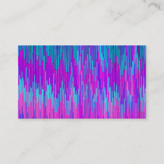 Tarjeta De Visita Arte de diseño Verde azulado ZigZag Chevron Neon P