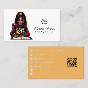Tarjeta De Visita Arte de Empoderamiento de la Mujer Afro Negra Fuer