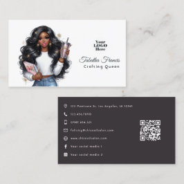 Tarjeta De Visita Arte de Empoderamiento de la Reina Afroamericana d
