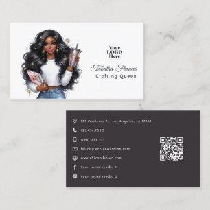 Tarjeta De Visita Arte de Empoderamiento de la Reina Afroamericana d