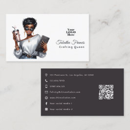 Tarjeta De Visita Arte de Empoderamiento de la Reina Afroamericana d