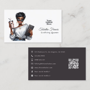 Tarjeta De Visita Arte de Empoderamiento de la Reina Afroamericana d