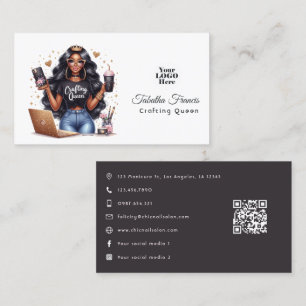 Tarjeta De Visita Arte de Empoderamiento de la Reina Afroamericana d