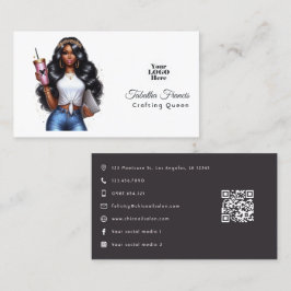 Tarjeta De Visita Arte de Empoderamiento de la Reina Afroamericana d
