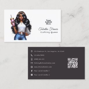 Tarjeta De Visita Arte de Empoderamiento de la Reina Afroamericana d