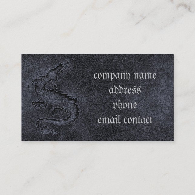 Tarjeta De Visita arte de fantasía de dragón de piedra (Anverso)