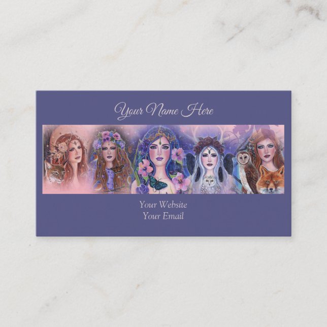Tarjeta De Visita arte de fantasía de la diosa de Renee Lavoie (Anverso)