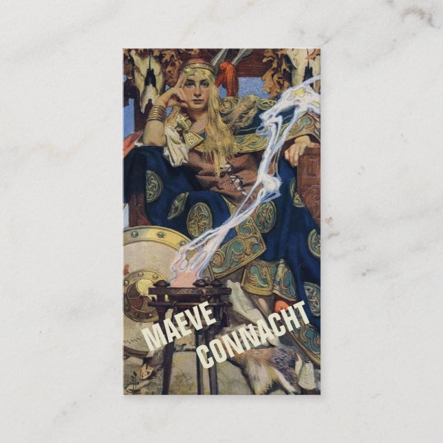 Tarjeta De Visita Arte de fantasía de princesa guerrera reina maeve (Anverso)