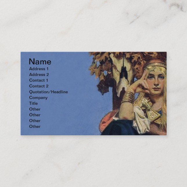 Tarjeta De Visita Arte de fantasía de princesa guerrera reina maeve (Anverso)