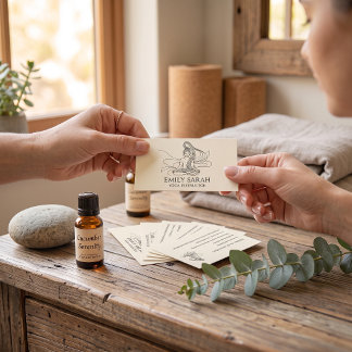 Tarjeta De Visita Arte de figura meditando en línea fluida yoga