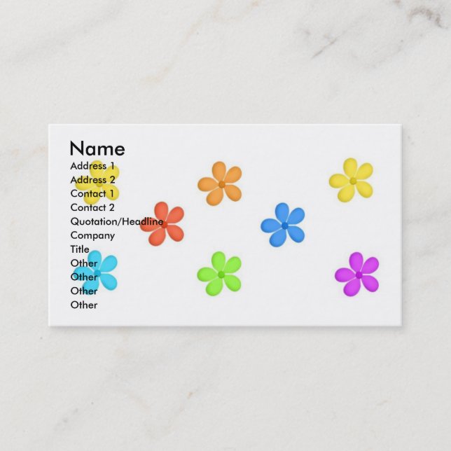 Tarjeta De Visita Arte de flores (Anverso)