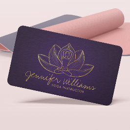 Tarjeta De Visita Arte de Golden Yoga Lotus Line
