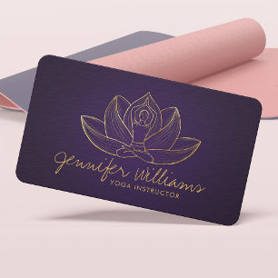 Tarjeta De Visita Arte de Golden Yoga Lotus Line