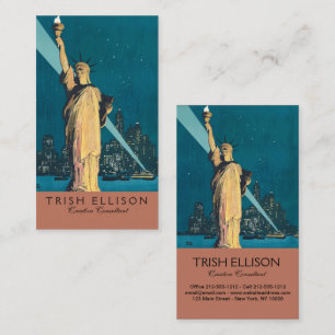 Tarjeta De Visita Arte de la Estatua de la Libertad de la Ciudad Mar